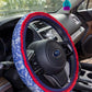 Natural Life Steering Wheel Cover, 15" - Diamond Bandana Navy
