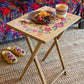 Natural Life Wooden TV Tray Table - Mustard Folk Flower