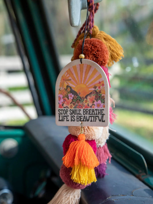 Natural Life Car Air Freshener -  Smile Breathe