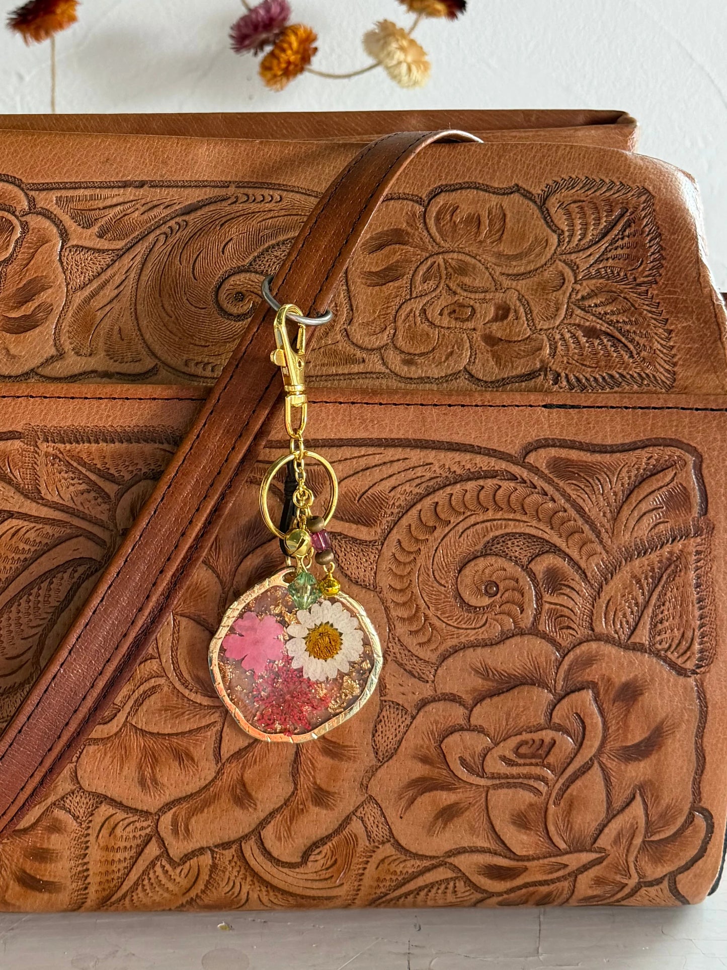 Natural Life Pressed Flower Keychain