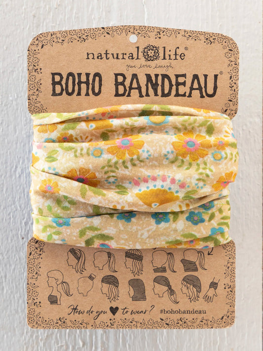 Natural Life Full Boho Bandeau® Headband - Taupe Mandala