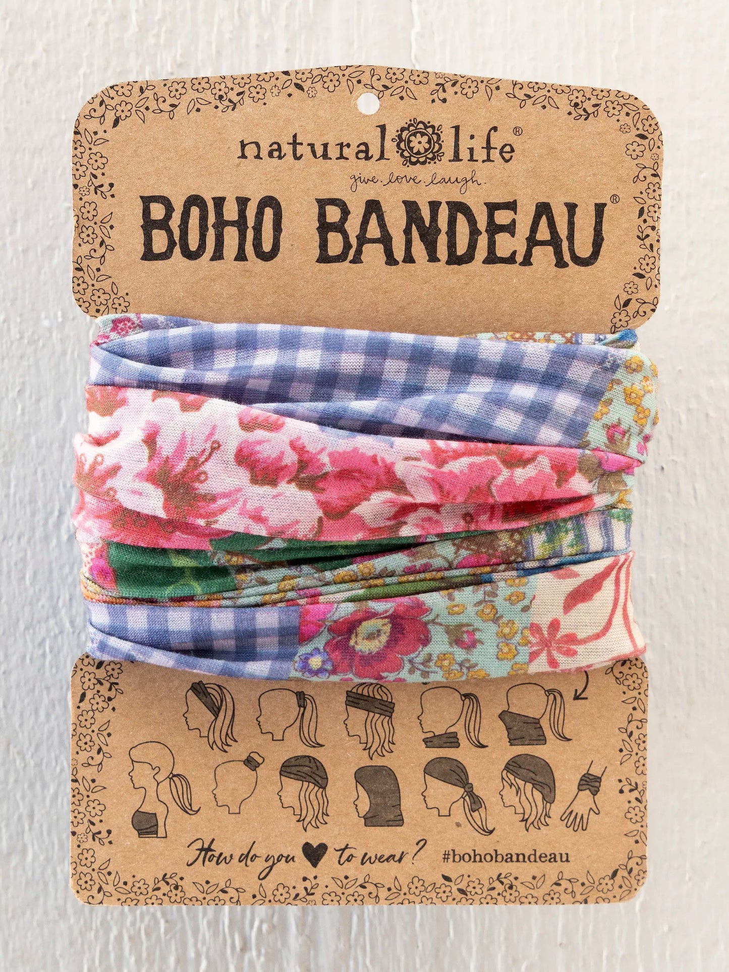 Natural Life Full Boho Bandeau® Headband - Vintage Treasure Pink
