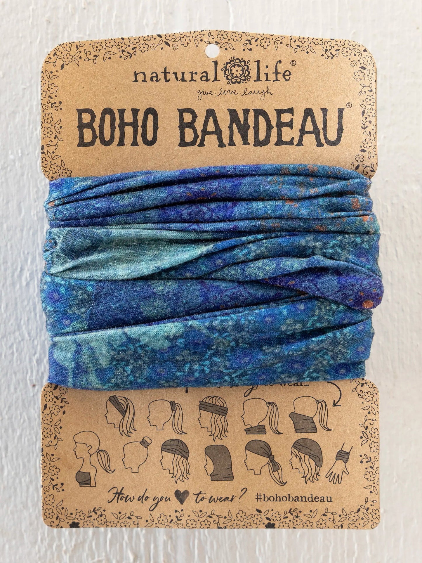 Natural Life Full Boho Bandeau® Headband - Navy Patchwork