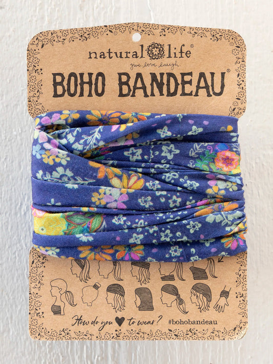 Natural Life Full Boho Bandeau® Headband - Tropic Bandana Navy
