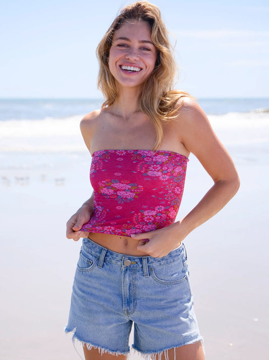Natural Life Full Boho Bandeau® Headband - Merlot Floral Bandana