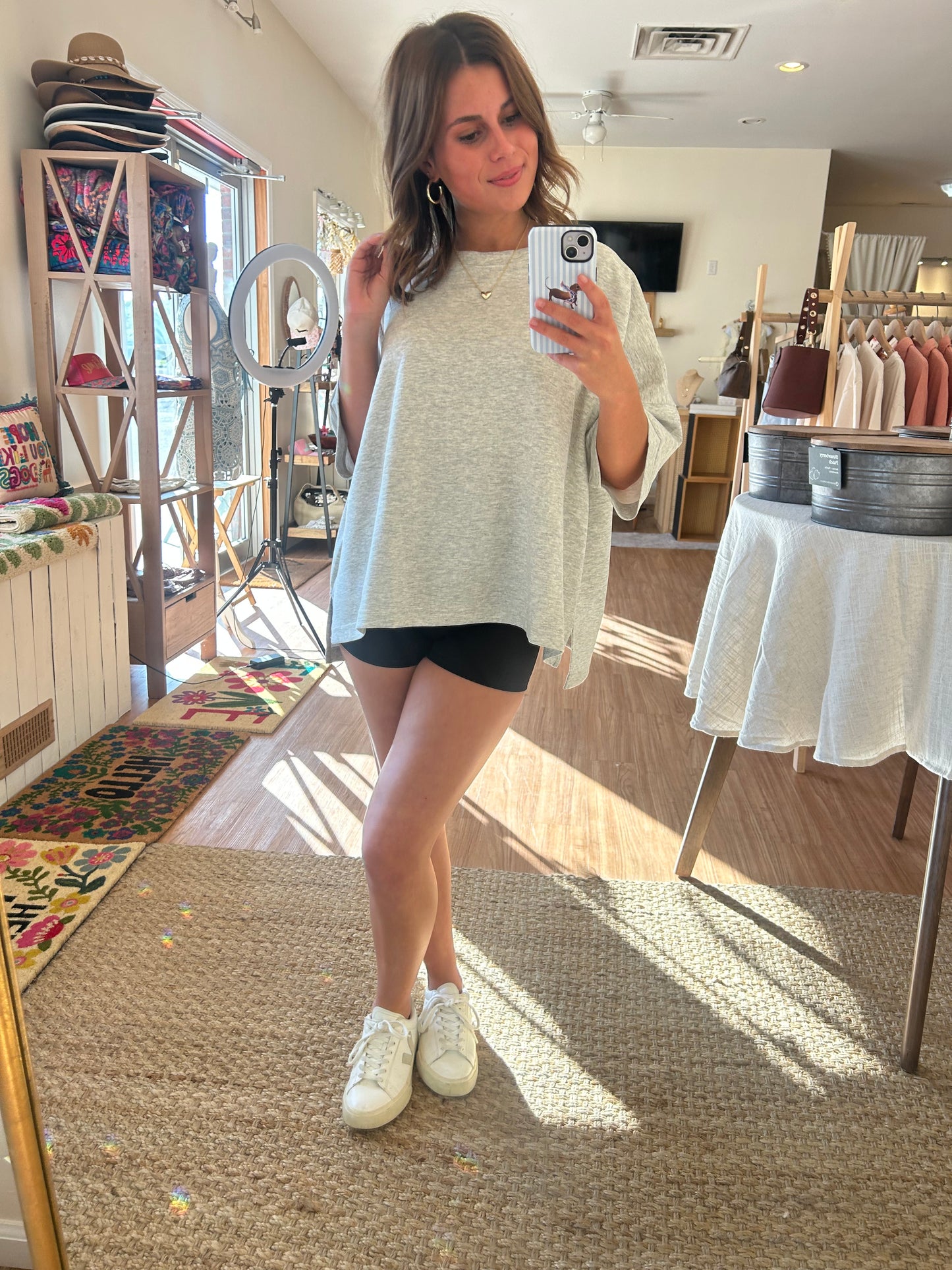Scuba Top in Heather Grey