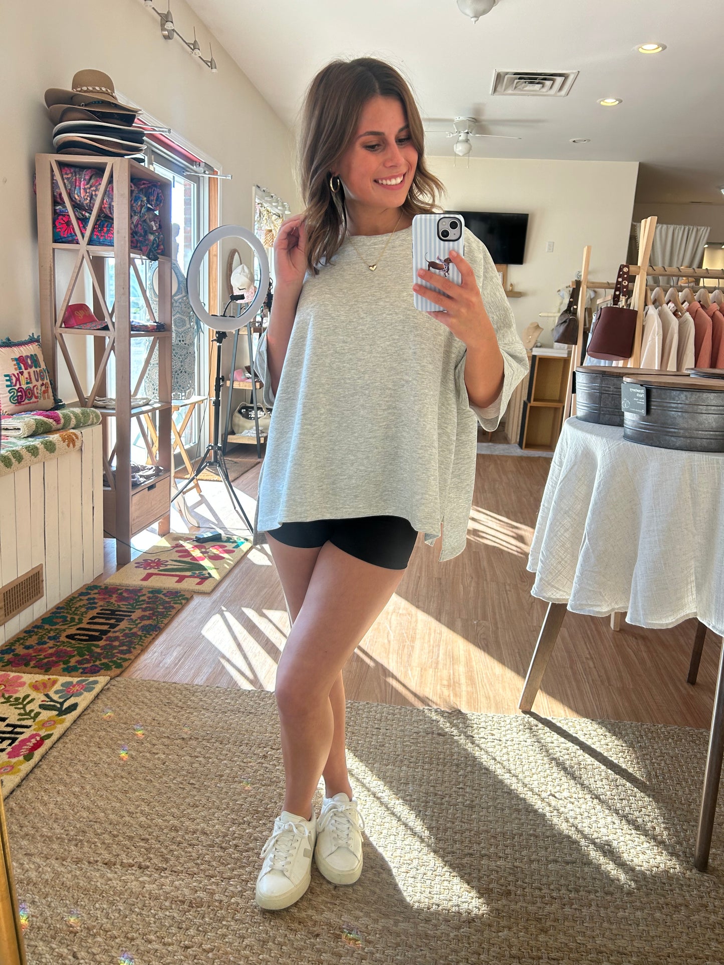 Scuba Top in Heather Grey