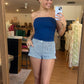 Navy Striped Shorts