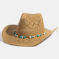 Turquoise and Shell Straw Hat