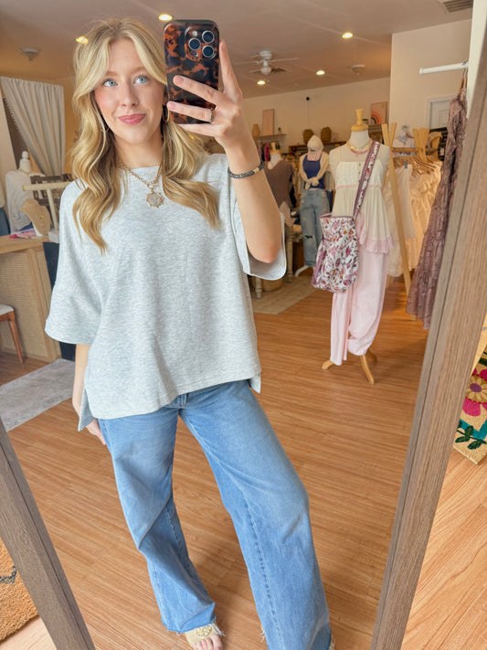 Scuba Top in Heather Grey