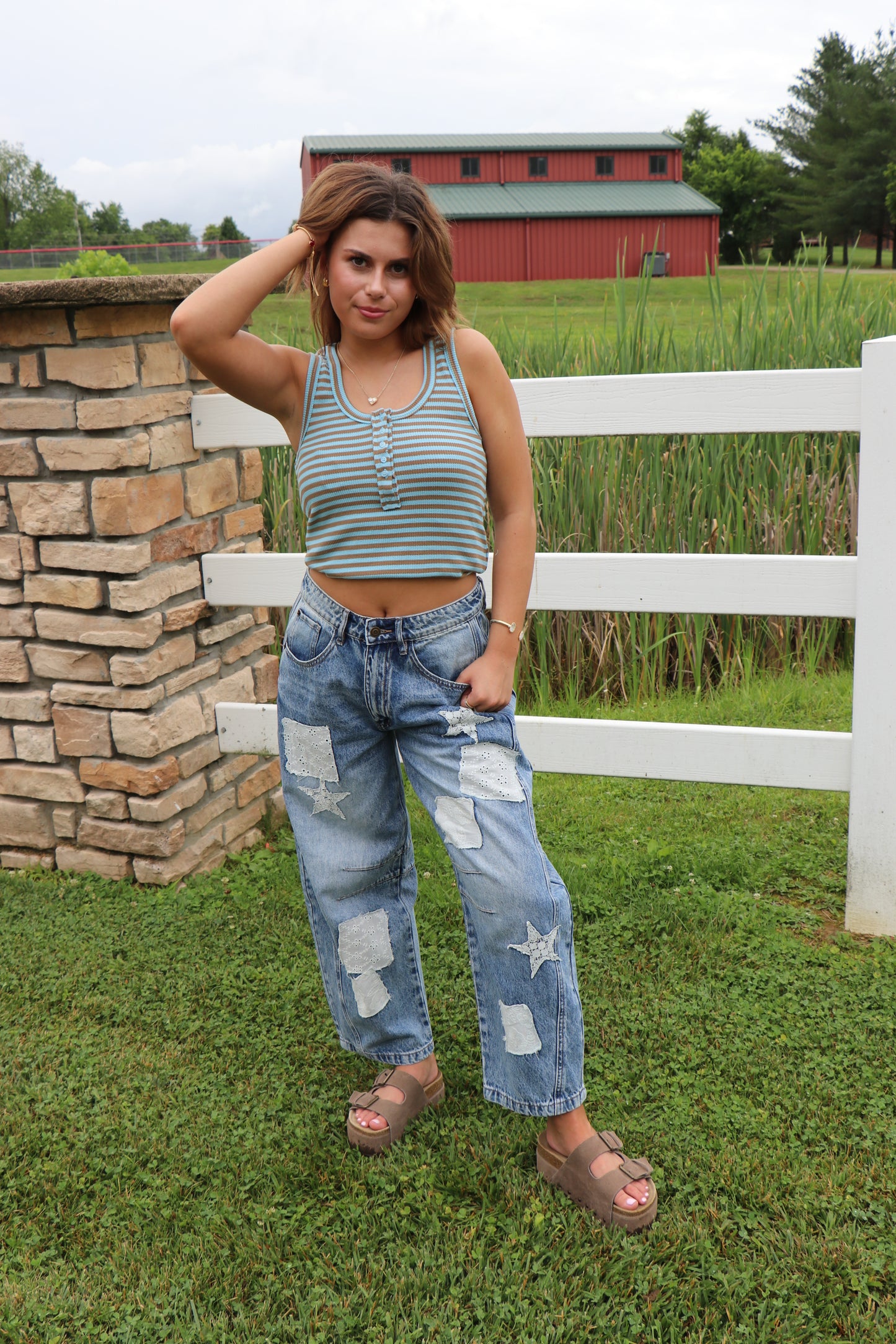 Mocha Sky Henley Tank Top
