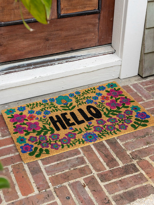 Natural Life Bungalow Doormat - Hello