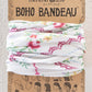 Natural Life Full Boho Bandeau® Headband - Heirloom Cross Stitch Ivory
