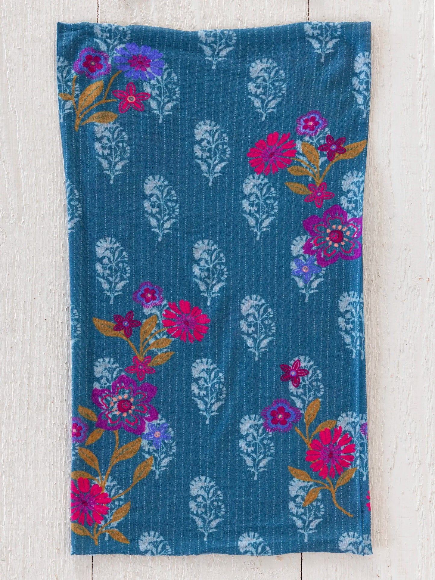 Natural Life Full Boho Bandeau® Headband - Block Stamp Indigo