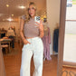 Sunfaded White Barrel Leg Jeans