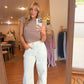 Sunfaded White Barrel Leg Jeans