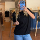 The Everyday Boxy Crop Tee in Black