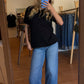 The Everyday Boxy Crop Tee in Black