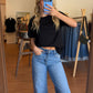 The Everyday Boxy Crop Tee in Black