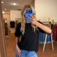The Everyday Boxy Crop Tee in Black