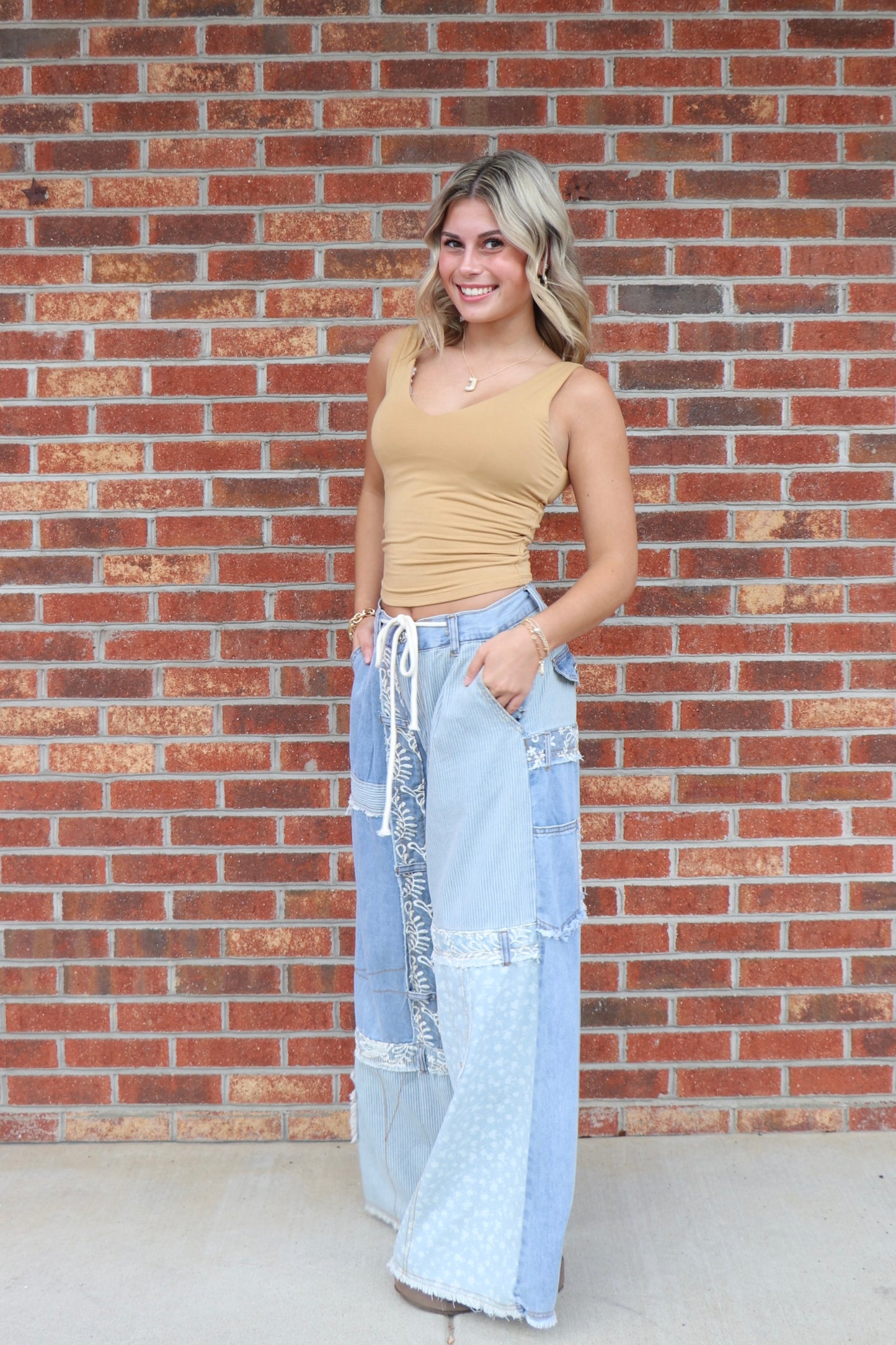 Lace Overlay Jeans
