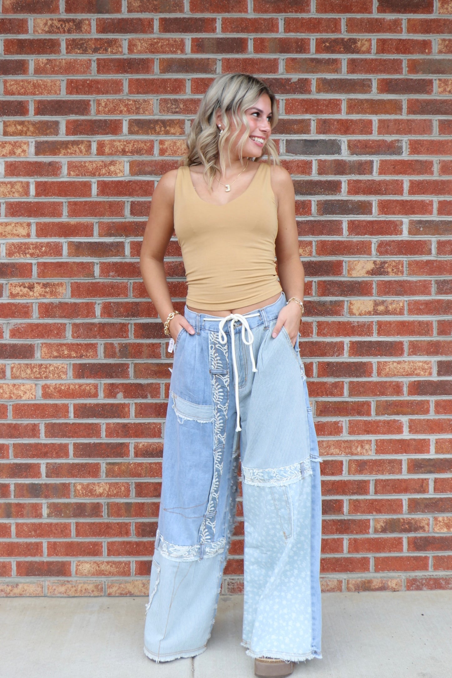 Lace Overlay Jeans