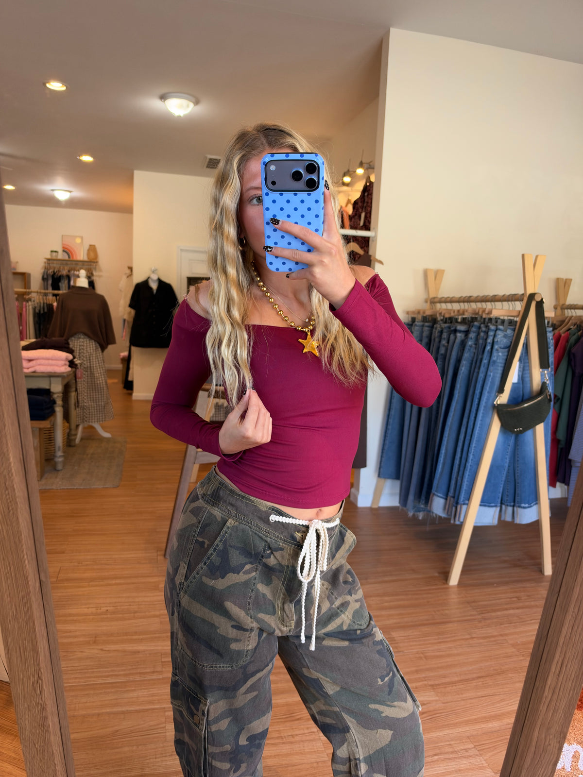 Keep it Casual Top: Dark Cherry