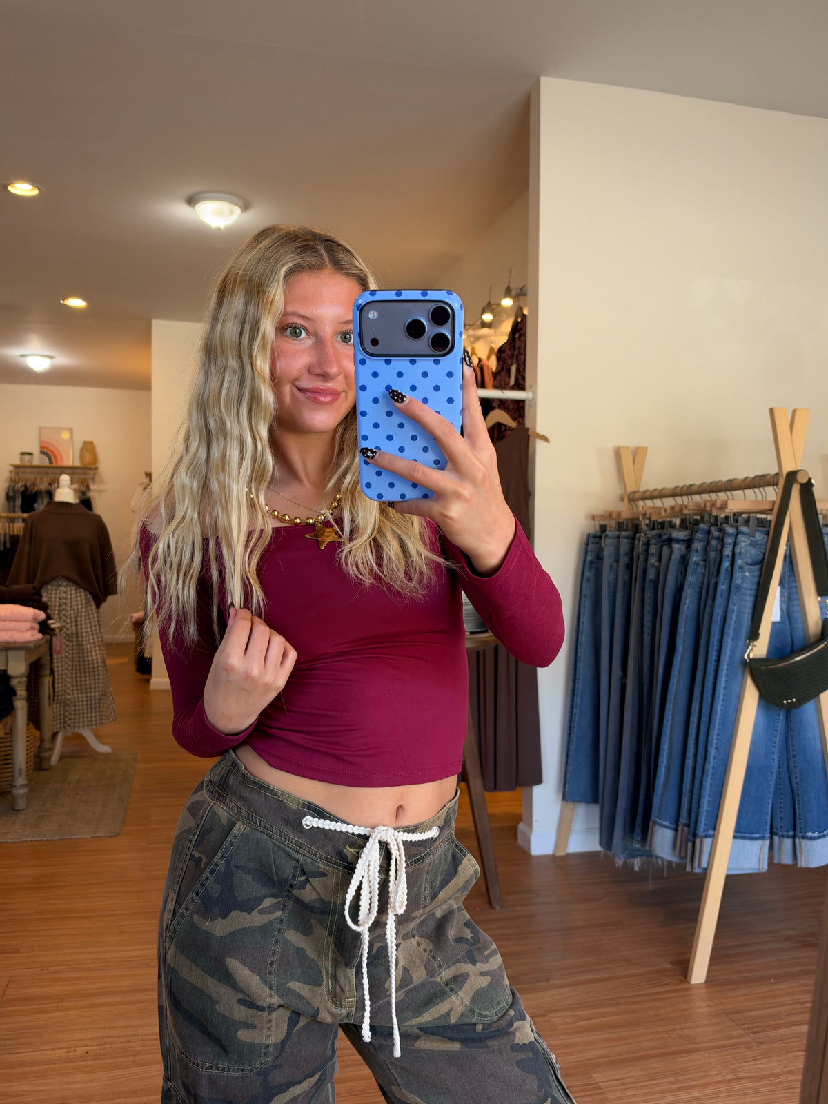 Keep it Casual Top: Dark Cherry