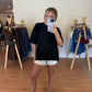Back in Black Oversized Short Sleeve Sweater