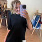 Back in Black Oversized Short Sleeve Sweater