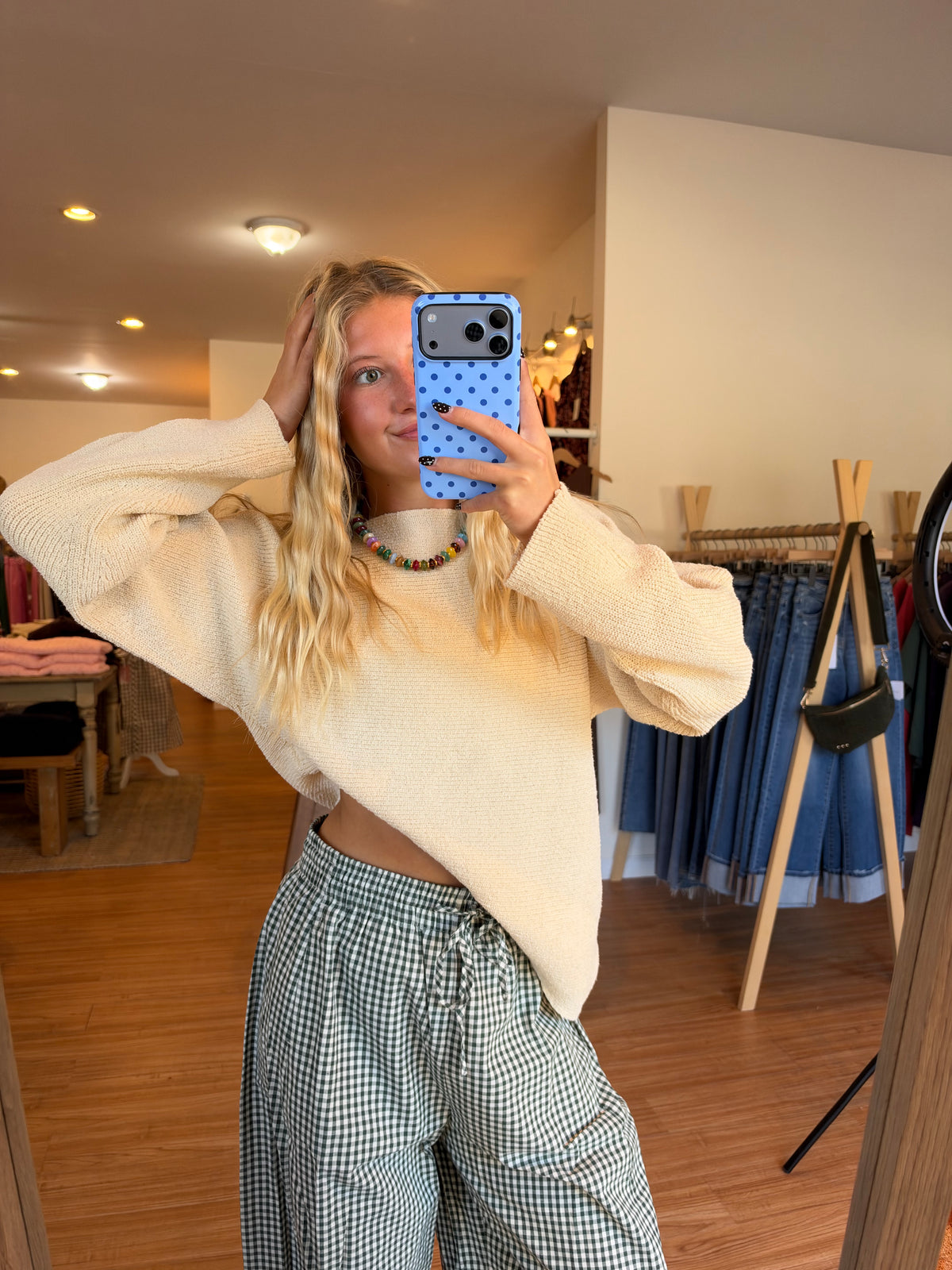Ecru On the Edge Knit Top