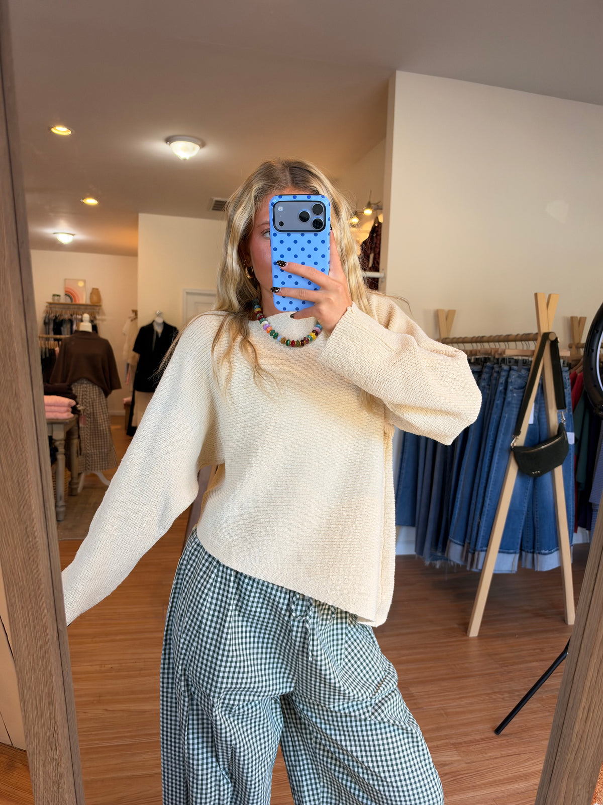 Ecru On the Edge Knit Top