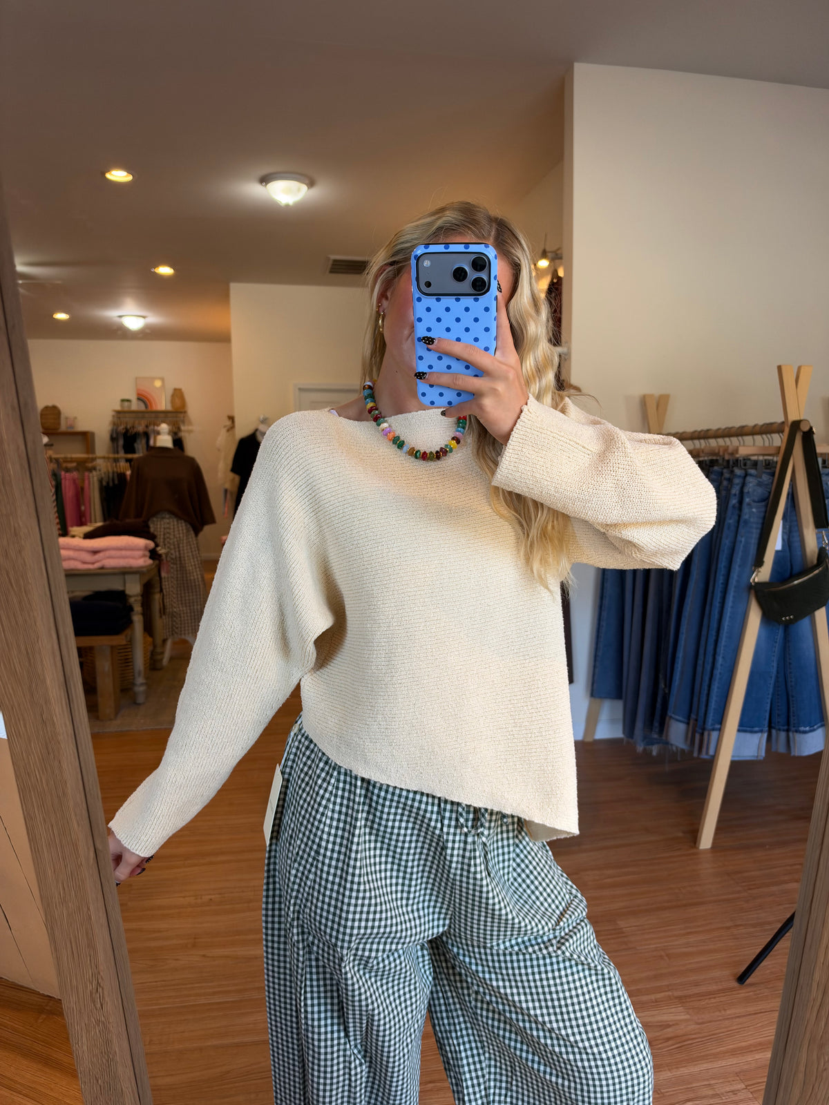 Ecru On the Edge Knit Top