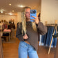 Mocha On the Edge Knit Top