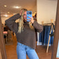 Mocha On the Edge Knit Top