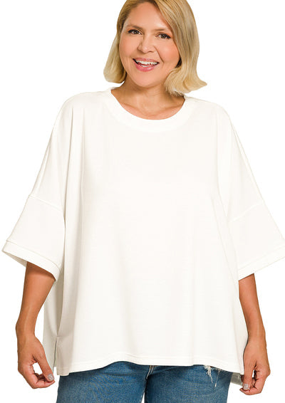 Scuba Plus Size Top in Ivory