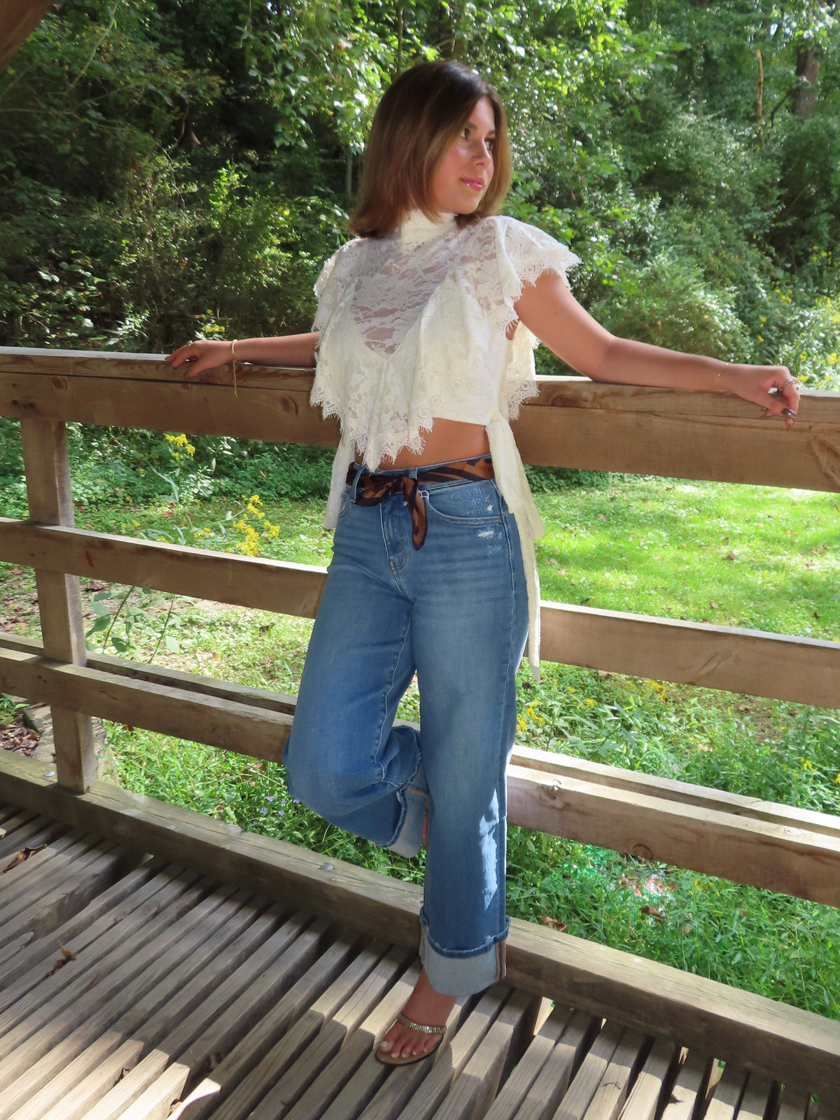 Vervet High Rise Cuffed Wide Leg Jeans