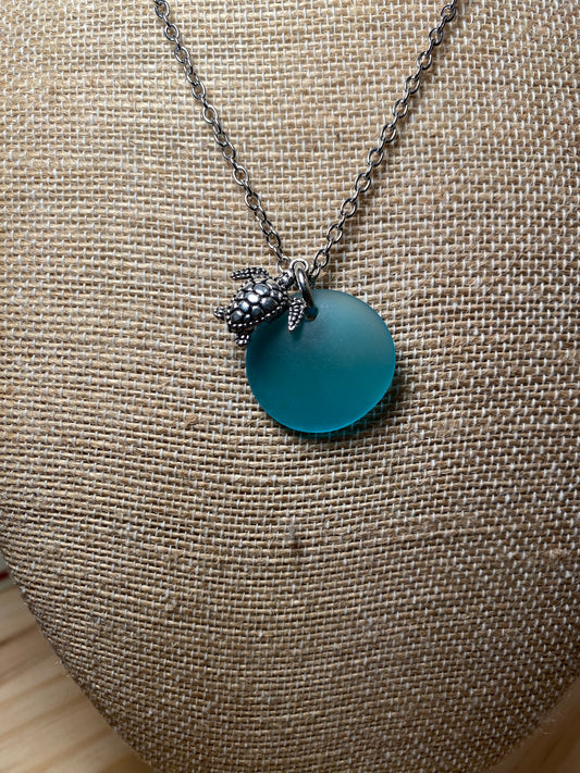 Brenda’s Sea Glass Turtle Necklace