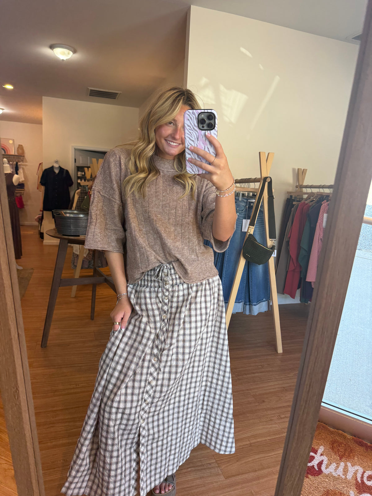 Mocha Memories Cropped Ribbed Knit Sweater