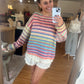 Rainbow Striped Sweater ￼