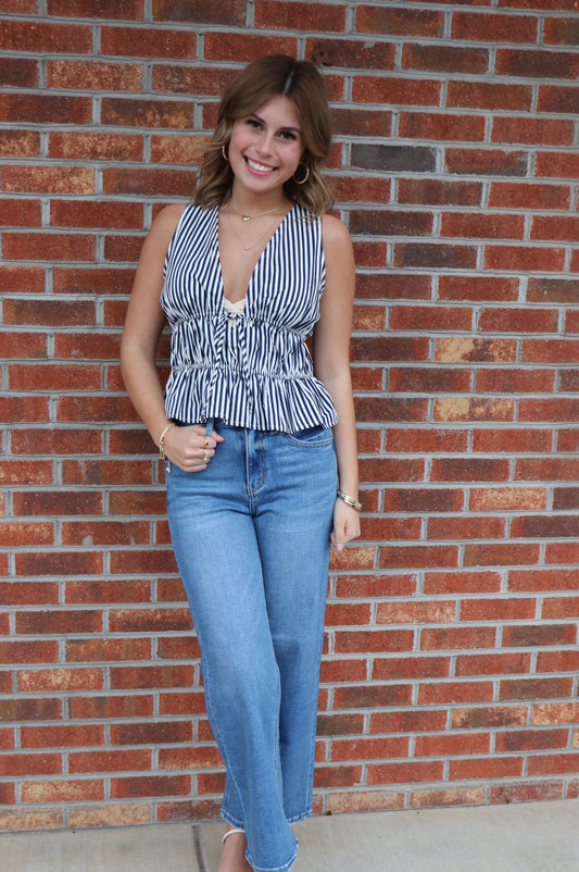 Anchored Top in Navy