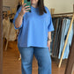 Scuba Plus Size Top in Cornflower Blue