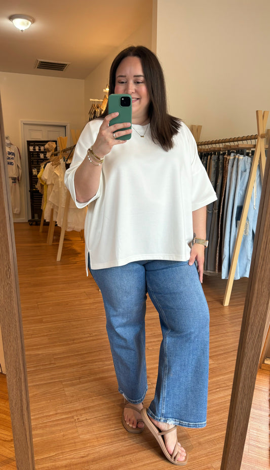 Scuba Plus Size Top in Ivory