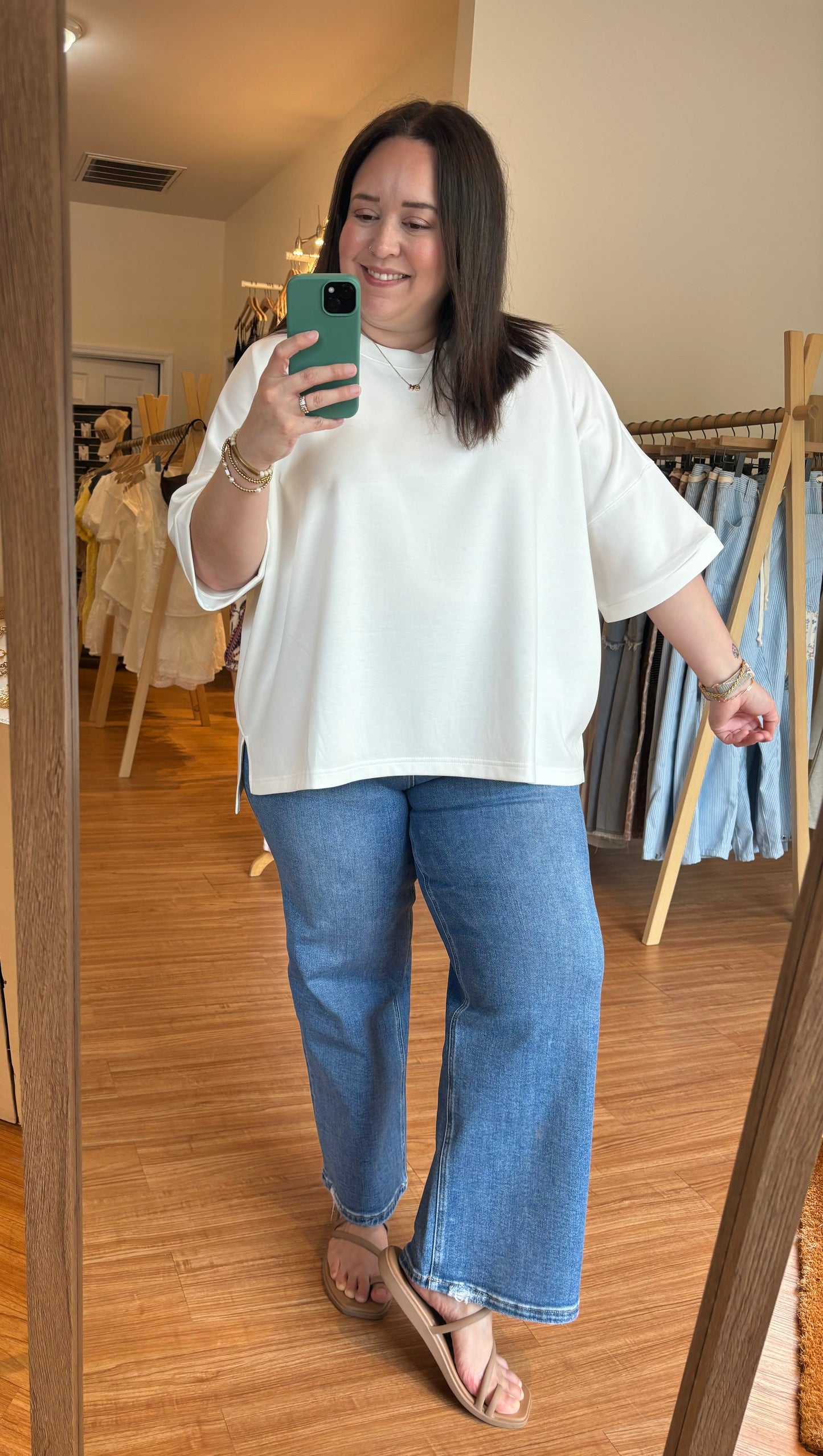 Scuba Plus Size Top in Ivory