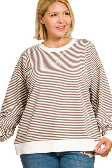 Easy Does It Striped Plus Size Pullover