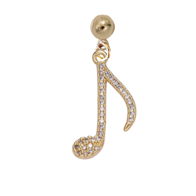 Inial Bar Musical Note Charm