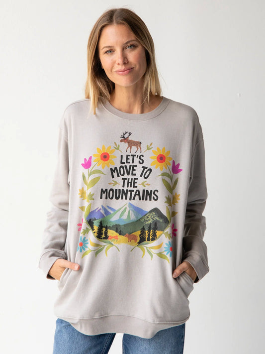 Natural Life Comfy Pocket Sweatshirt - Let's Move To The Mountains