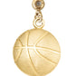 Initial Bar Basketball Charm