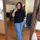 Back in Black Oversized Short Sleeve Sweater