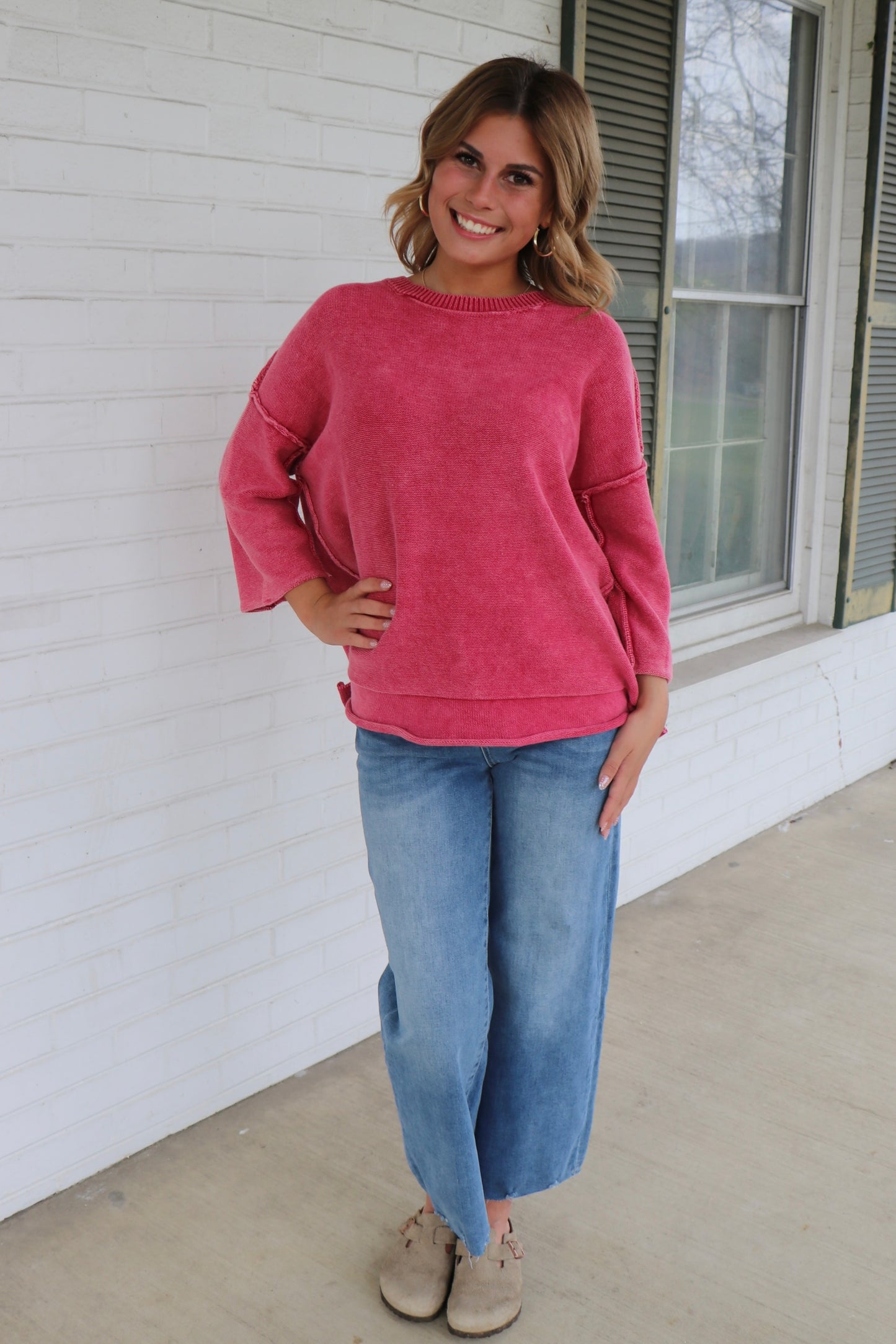All Star Sweater in Dk Red